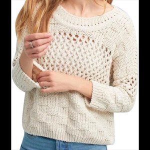 Anthropologie Moth Chenille Stitched Pullover